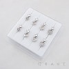 8PCS OF ASSORTED CZ DANGLE 316L SURGICAL STEEL L-SHAPE NOSE STUD BOX